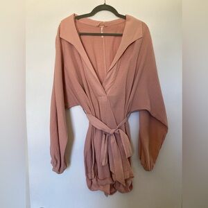 Free People Blush Textured Romper